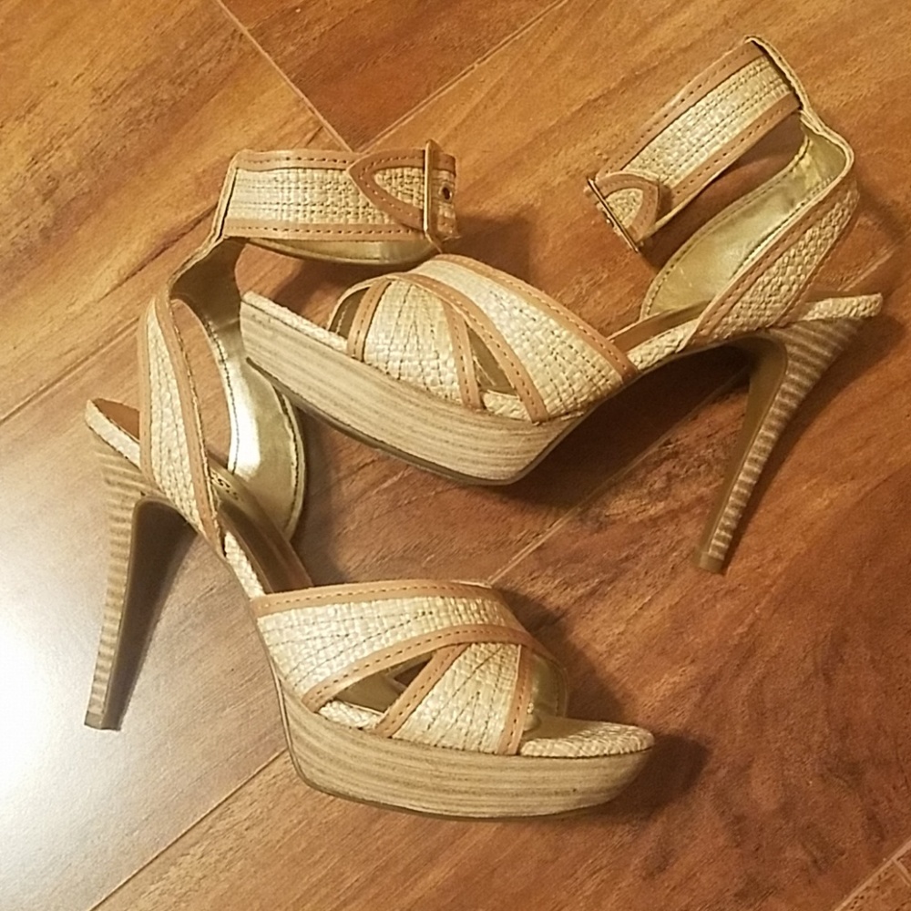 Guess rattan summer high heel sandals